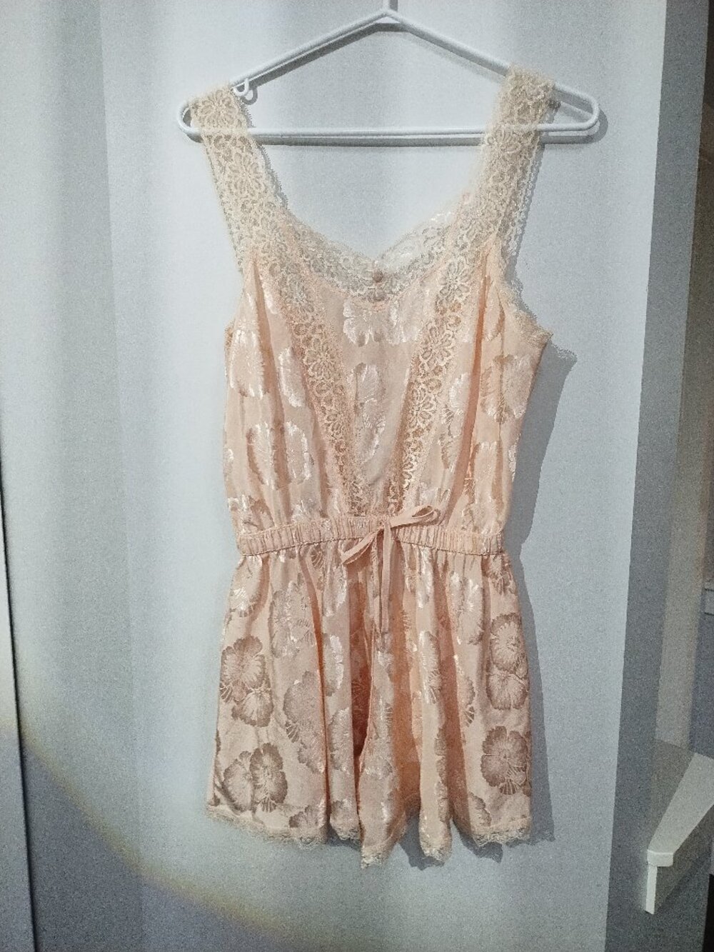 Sweet sleeping lace trimmed Romper